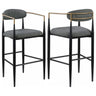 Tina - Metal Pub Height Bar Stool With Upholstered Back And Seat (Set of 2) Dark Gray by Coaster Fine Furniture | Bel Furniture