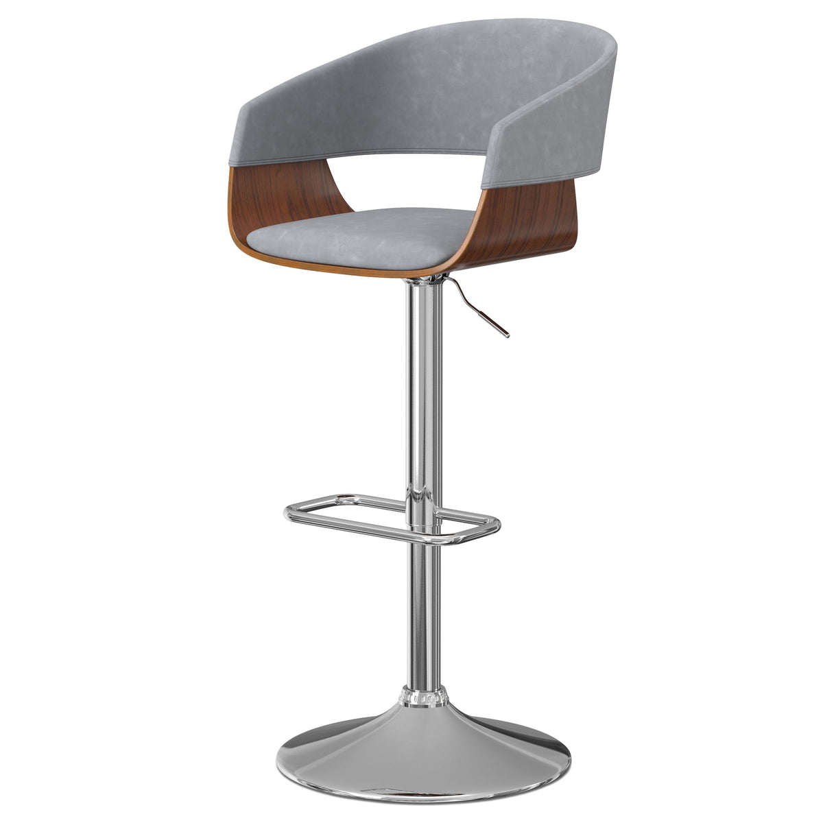 Lowell - Adjustable Swivel Bar Stool - Stone Gray by Simpli-Home | Bel Furniture