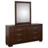 Jessica - 6-Drawer Dresser With Mirror Dark Brown by CoasterEssence | Bel Furniture
