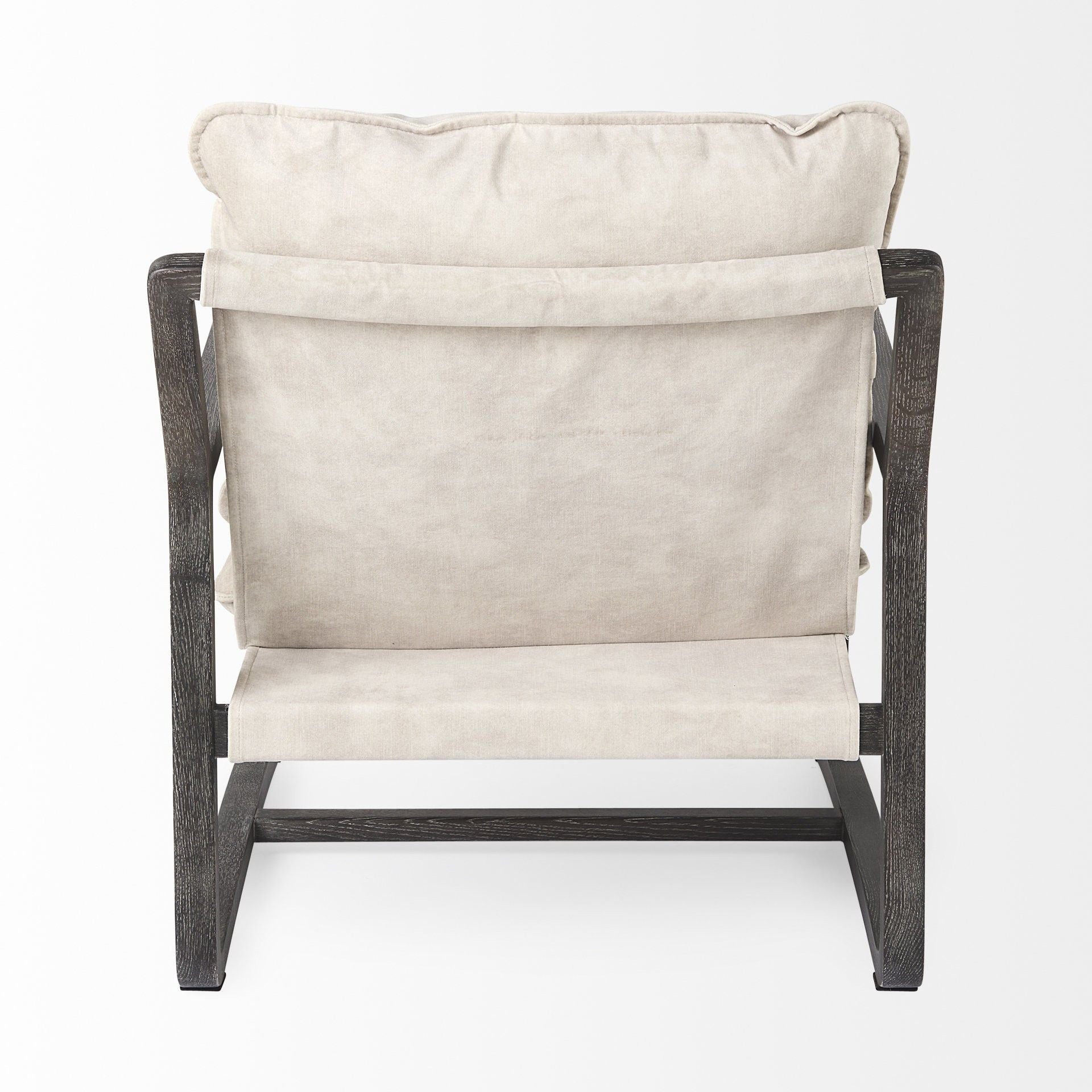 Fabric Lounge Chair - Cream / Black