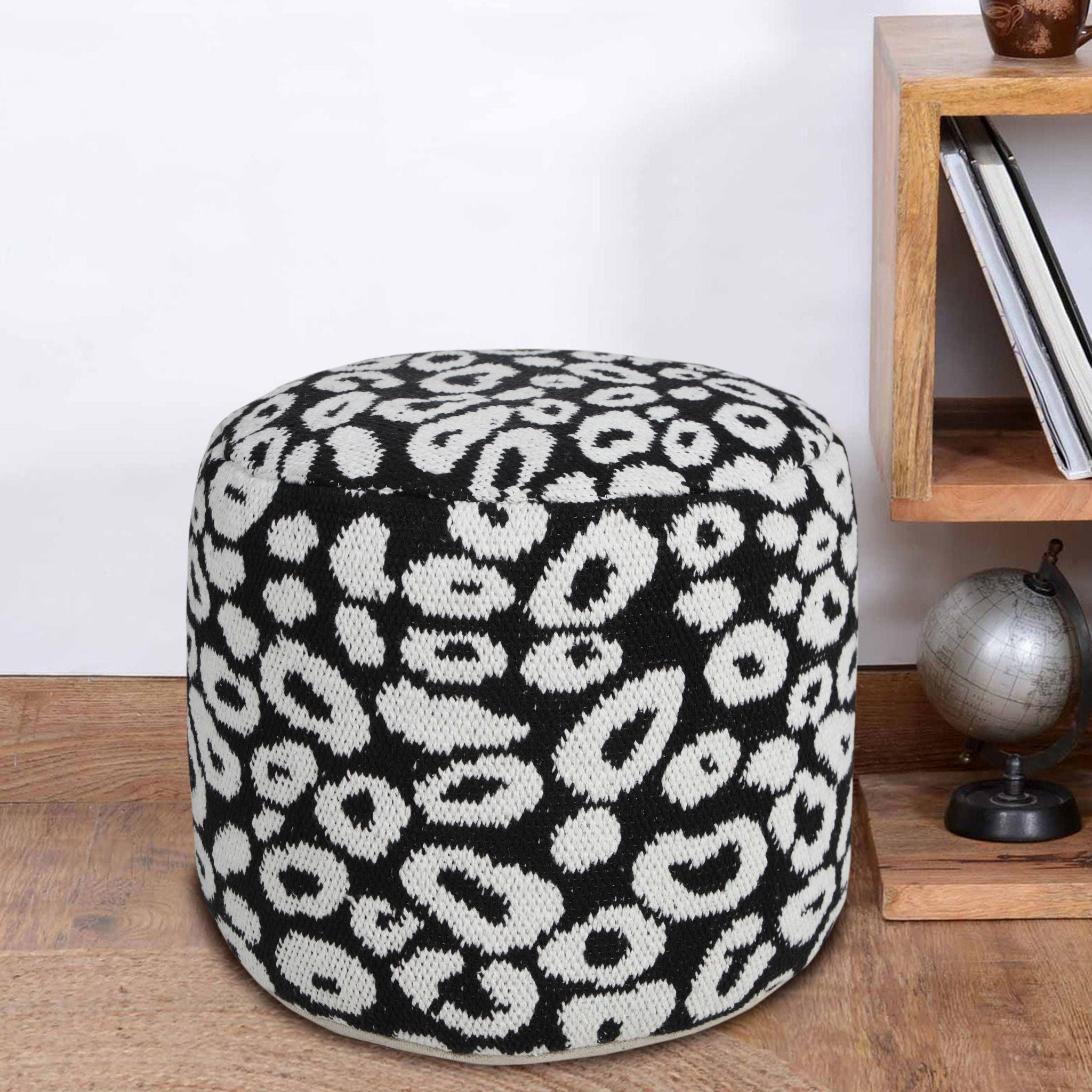 Blend Cotton Ottoman - Black