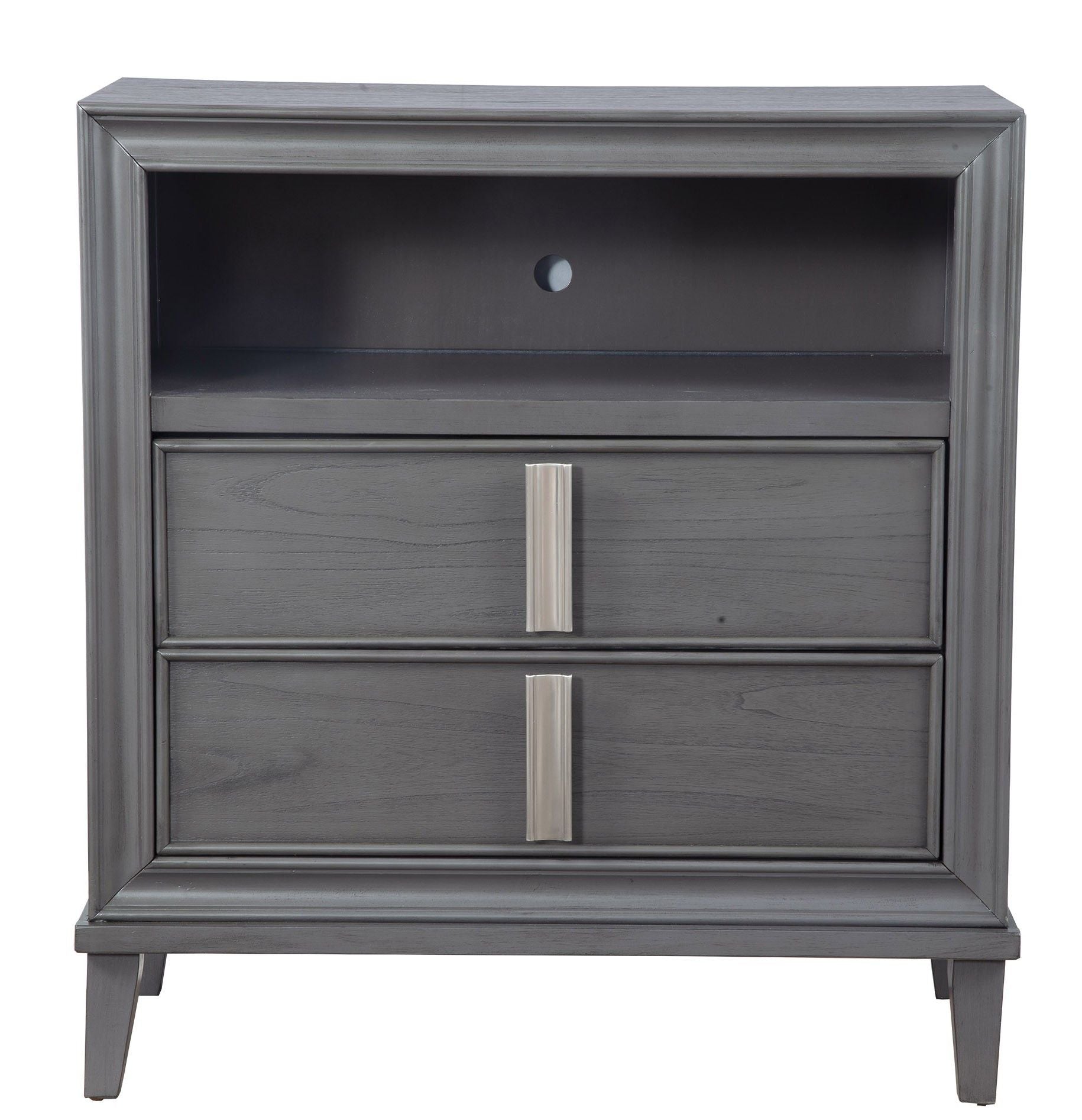 Pine Poplar Solids With Mindy And Veneer Open Shelving TV Stand - Gray