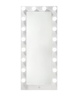 Luxo - Tall Lighted Drawer Vanity Mirror - White