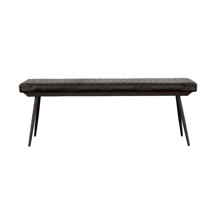 Misty - Leather Upholstered Dining Bench - Antique Espresso by CoasterEssence | Bel Furniture