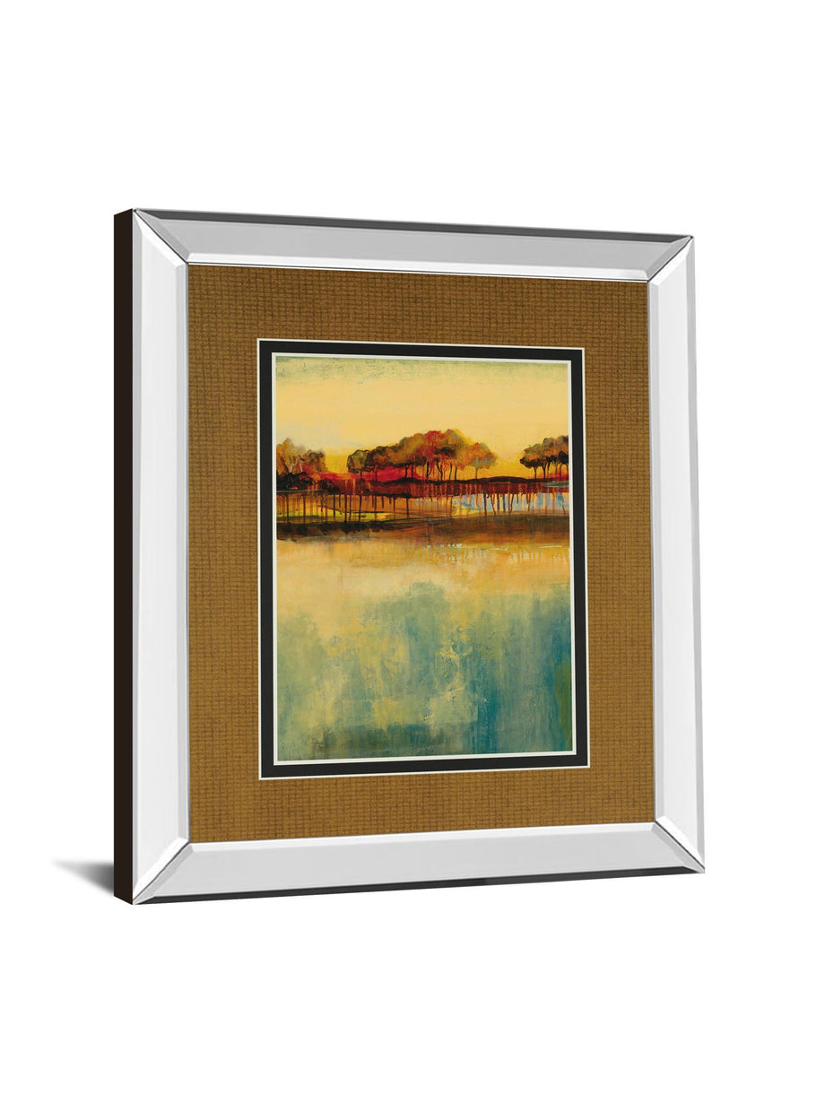 October Sky Il By George - Mirror Framed Print Wall Art - Orange