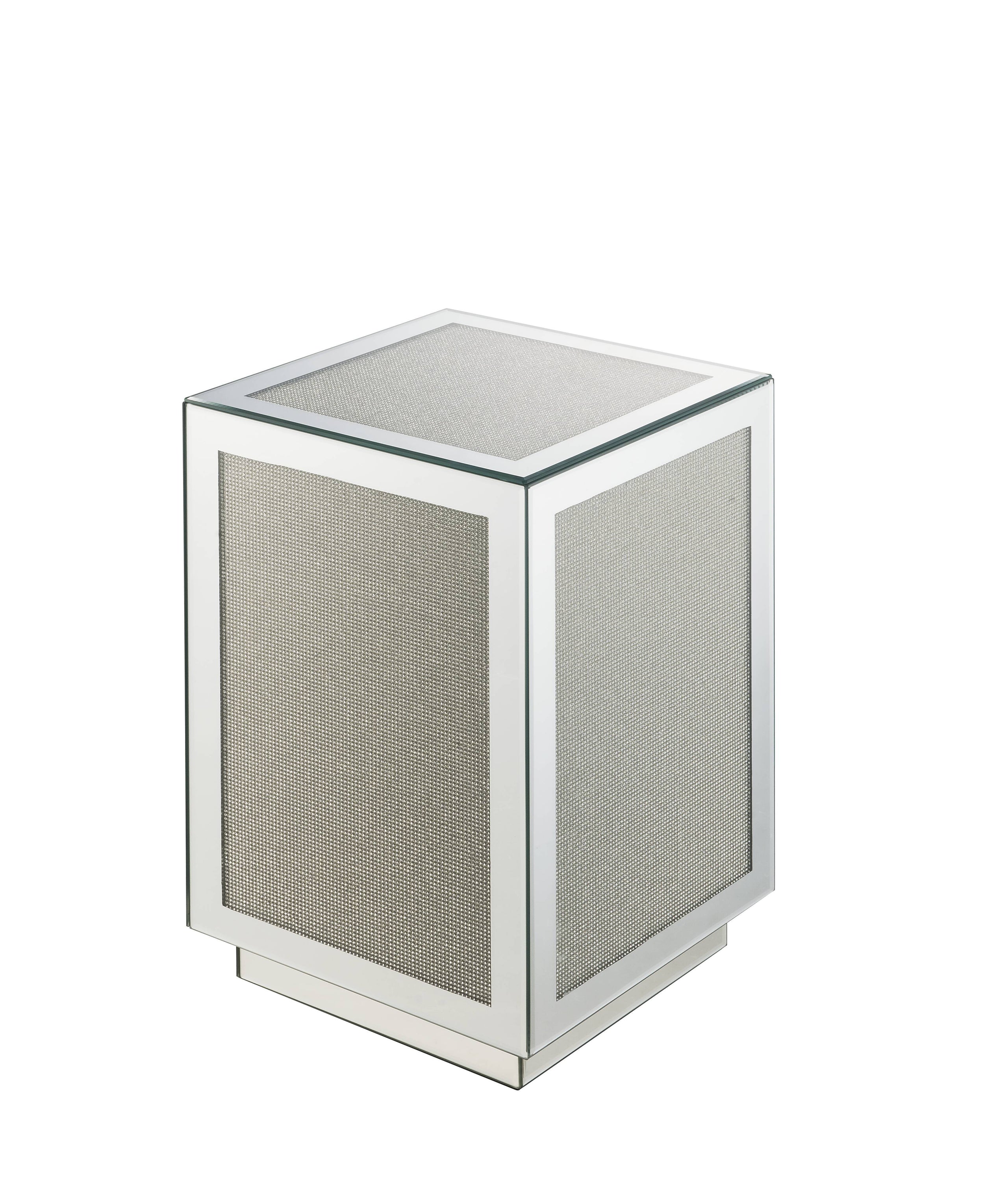 Noralie - Mirrored Faux Dimaonds Accent Table - Silver