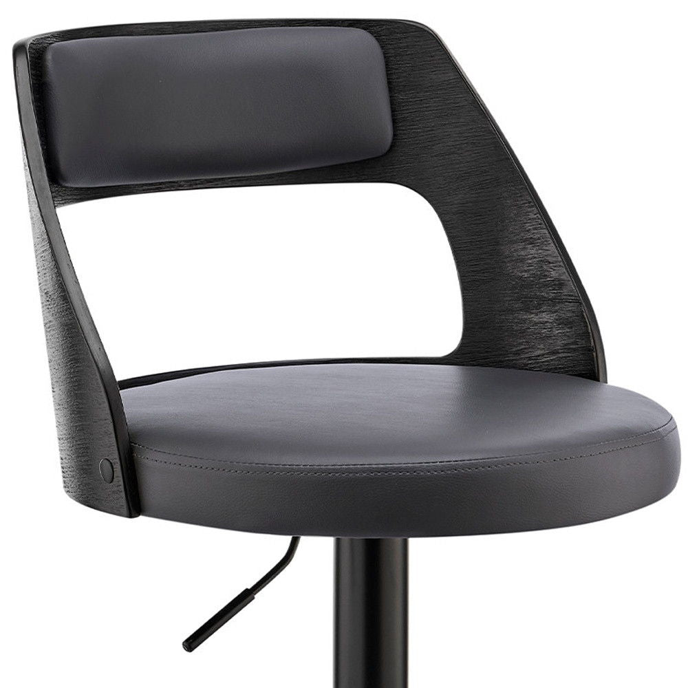 43" Swivel Adjustable Height Bar Chair - Gray / Black