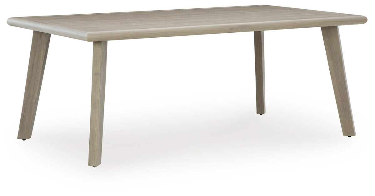 Cliff Trails - Beige - Rectangle Dining Table With Umbrella Option by Signature Design by Ashley® | Bel Furniture