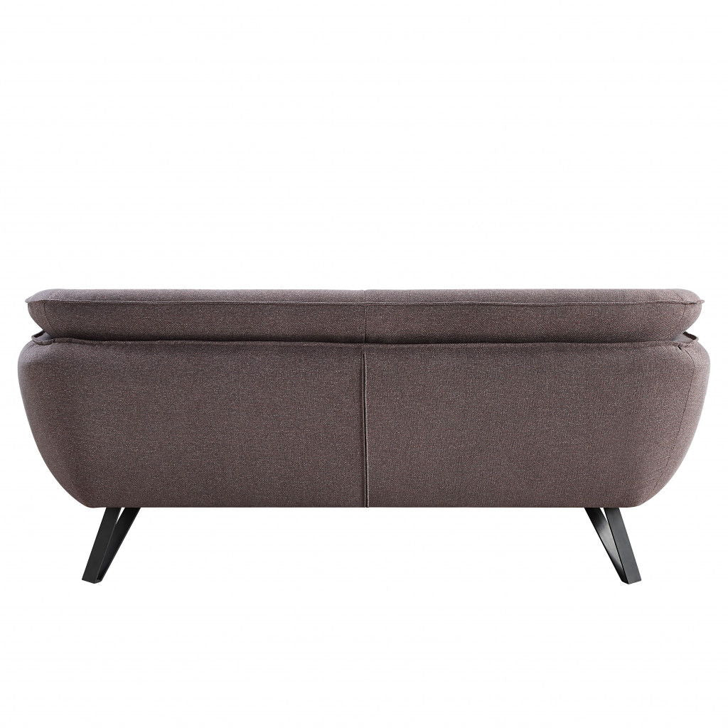 Linen Sofa With Black Legs - Gray