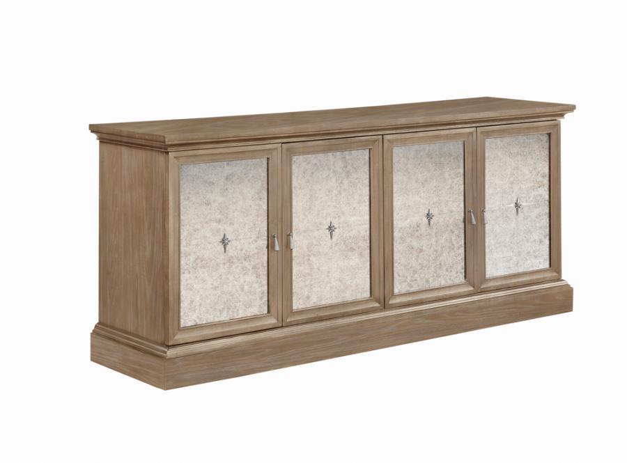 Brockway - 4-Door Dining Sideboard Buffet Cabinet Light Brown by CoasterEssence | Bel Furniture