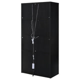 Riva - 4-Door Tall Accent Display Cabinet LED Lighting - Black