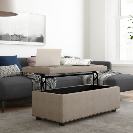 Hamilton - Upholstered Lift Top Rectangular Storage Ottoman - view 14