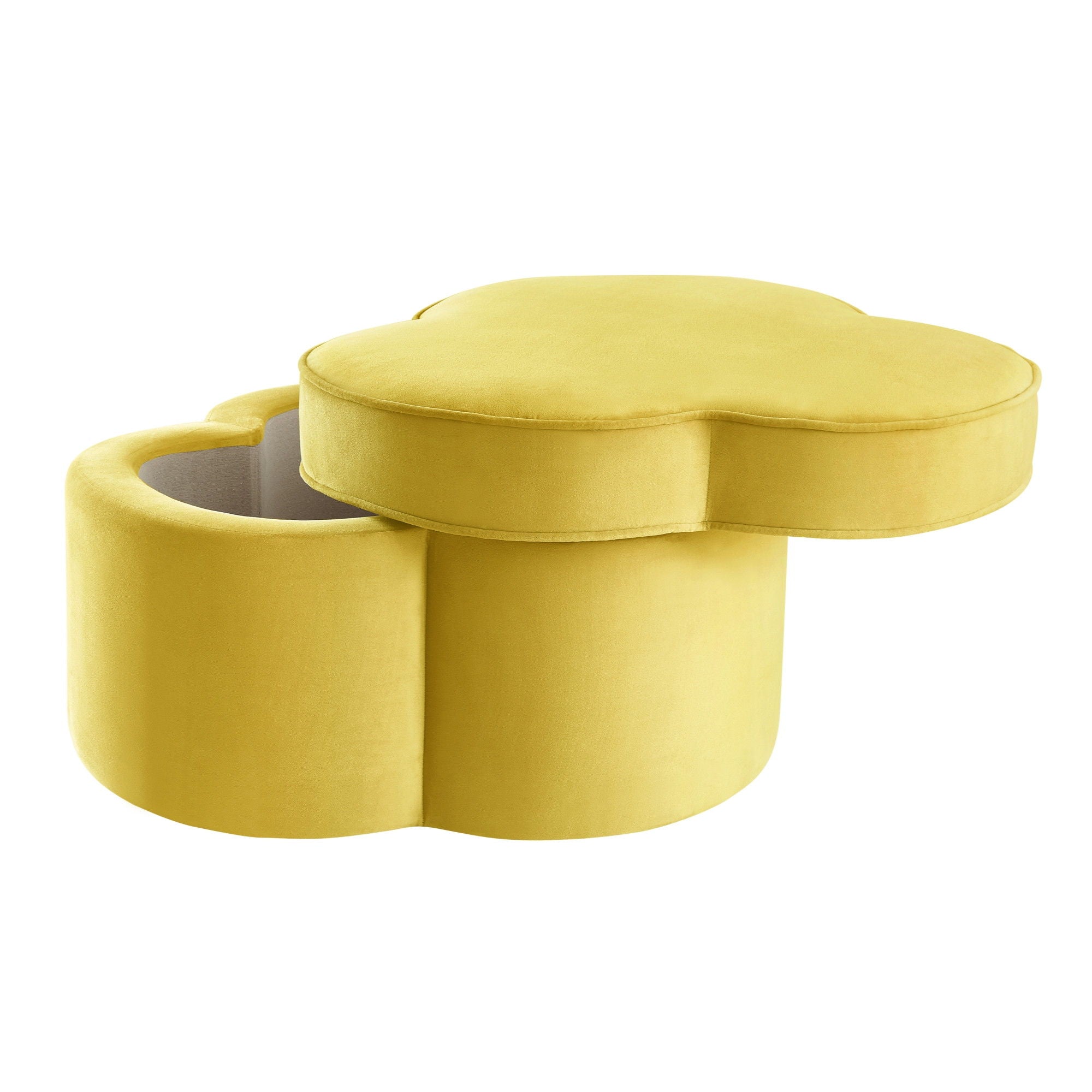 Velvet Specialty Cocktail Ottoman - Yellow