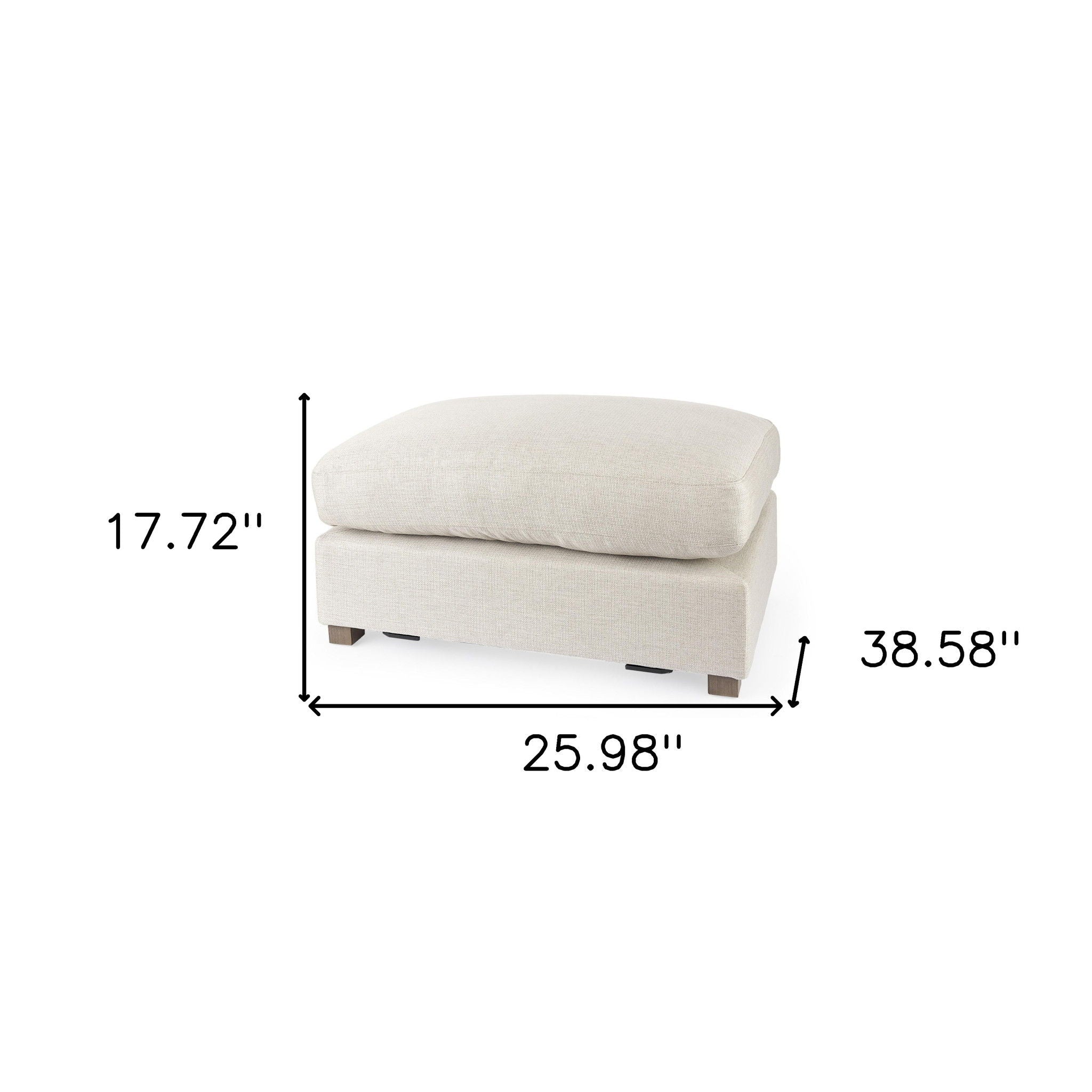 Polyester Cocktail Ottoman - Beige / Brown