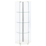 Zahavah - 4-Shelf Hexagonal Clear Glass Curio Cabinet