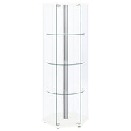 Zahavah - 4-Shelf Hexagonal Clear Glass Curio Cabinet