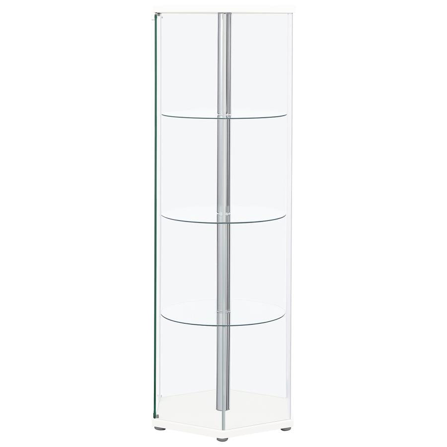 Zahavah - 4-Shelf Hexagonal Clear Glass Curio Cabinet