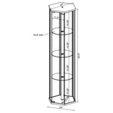 Zahavah - 4-Shelf Hexagonal Clear Glass Curio Cabinet