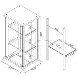 Cyclamen - 3-Shelf Clear Glass Curio Display Cabinet - Black
