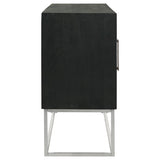 Borman 4-door Wood Accent Cabinet Walnut and Black