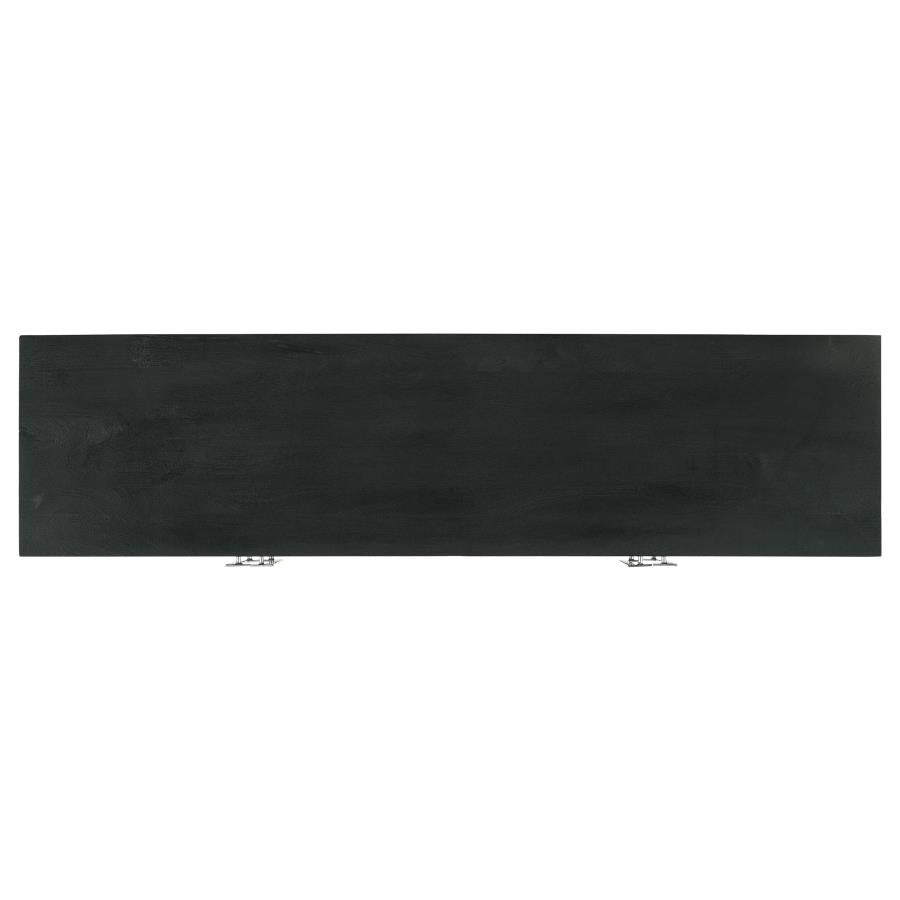 Borman 4-door Wood Accent Cabinet Walnut and Black