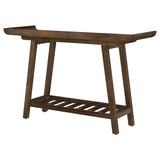 Ornelas - Console Table With Slatted Shelf - Mango Brown