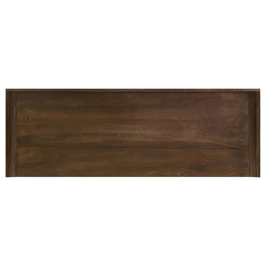 Ornelas - Console Table With Slatted Shelf - Mango Brown