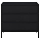 Jess - 2-Door Arched Fluted Glass Accent Cabinet - Black