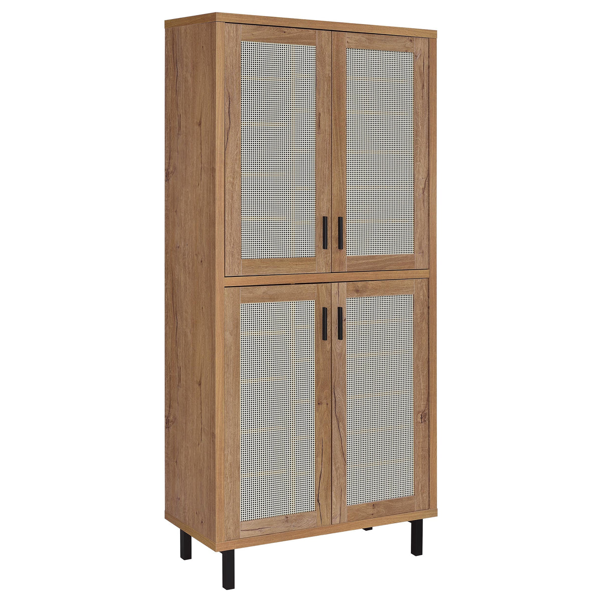 Teller - 4-Door Tall Shoe Storage Cabinet - Natural Oak