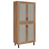 Teller - 4-Door Tall Shoe Storage Cabinet - Natural Oak