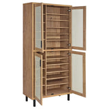 Teller - 4-Door Tall Shoe Storage Cabinet - Natural Oak