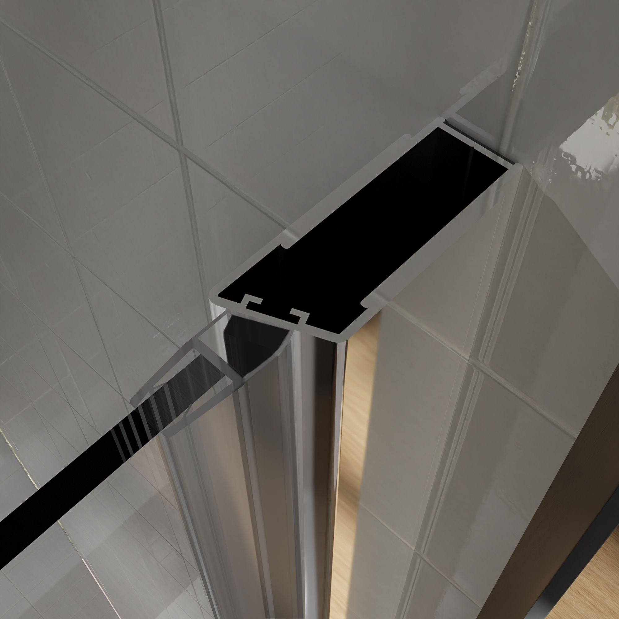 Bi-Fold Semi-Frameless Shower Doors In Matte With Clear Glass