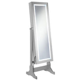 Moore - Cheval Mirror With Jewelry Storage - Silver