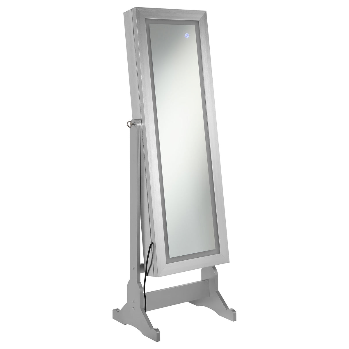 Moore - Cheval Mirror With Jewelry Storage - Silver