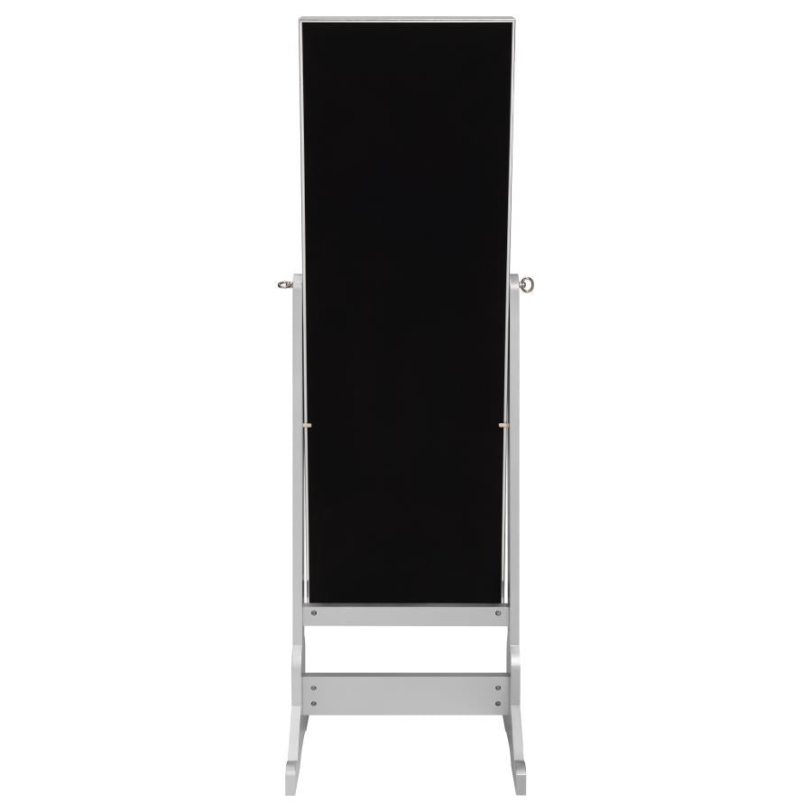 Moore - Cheval Mirror With Jewelry Storage - Silver
