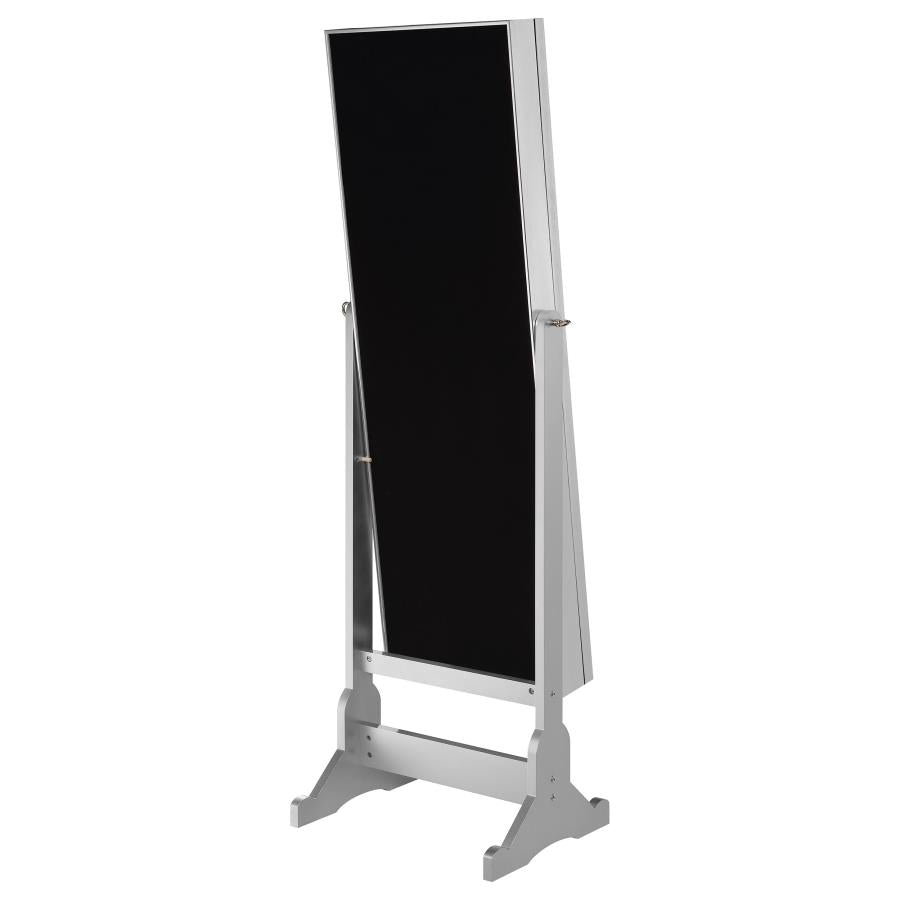 Moore - Cheval Mirror With Jewelry Storage - Silver