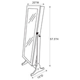 Moore - Cheval Mirror With Jewelry Storage - Silver