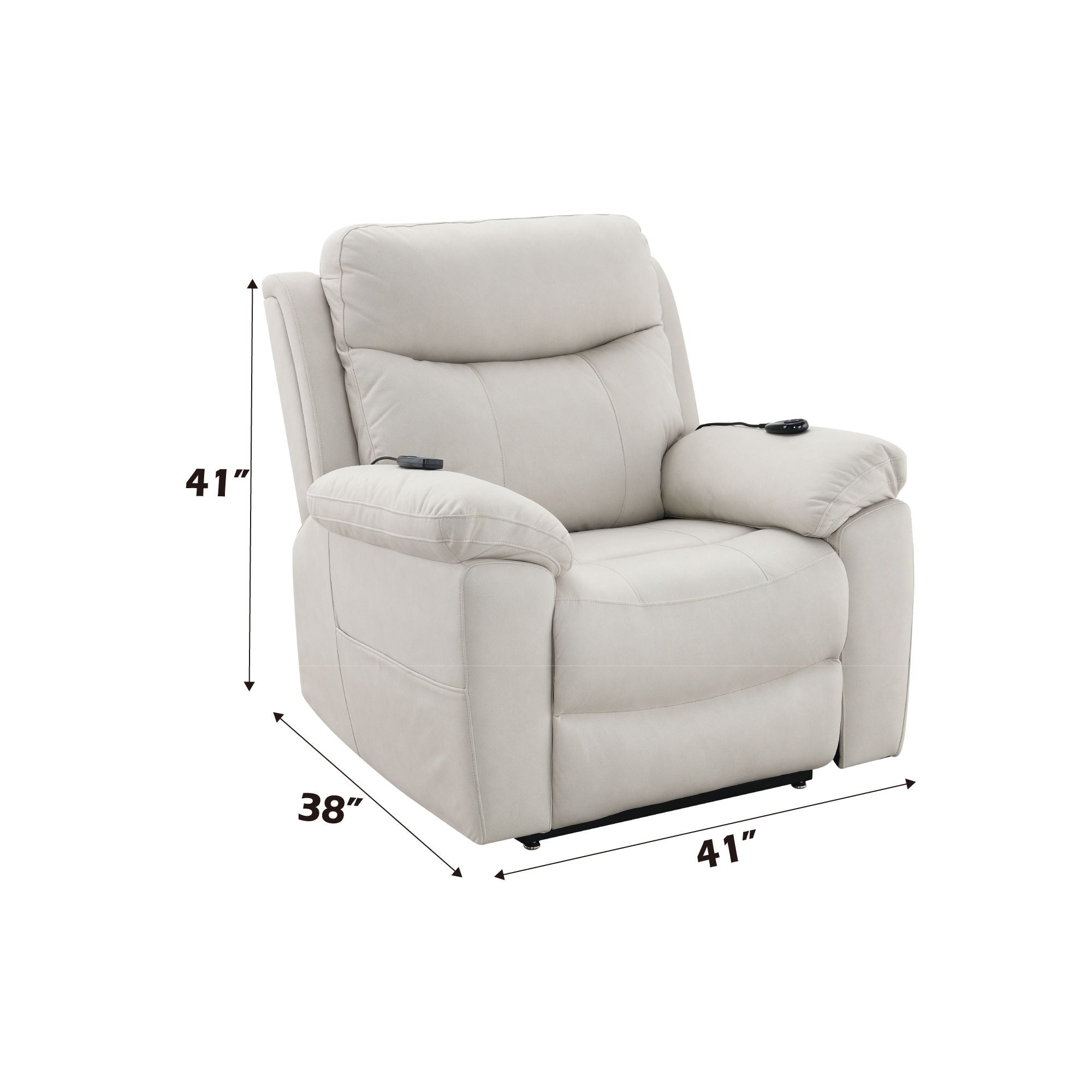 Chriki - Polished Microfiber Power Motion Recliner With Lift Heating Massage Chair