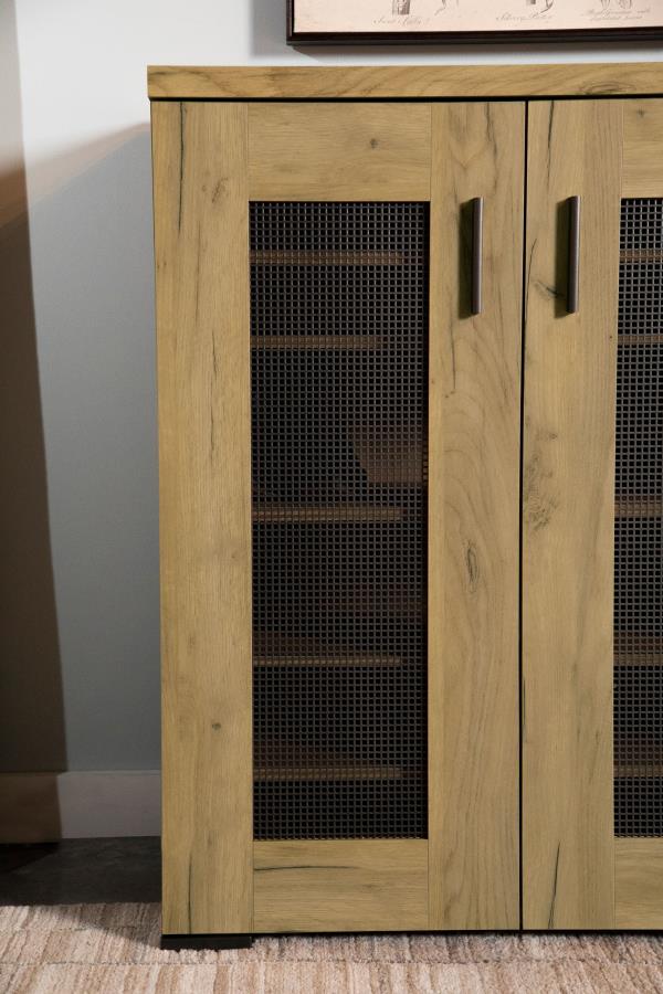 Bristol - 6-Shelf Engineered Wood Shoe Cabinet - Golden Oak