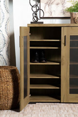 Bristol - 6-Shelf Engineered Wood Shoe Cabinet - Golden Oak