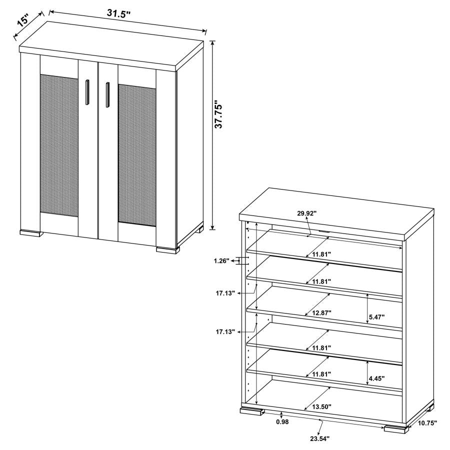 Bristol - 6-Shelf Engineered Wood Shoe Cabinet - Golden Oak