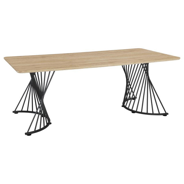 Altus - Composite Wood Dining Table - Natural Oak by CoasterEveryday | Bel Furniture