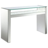Edna - Mirrored Acrylic Console Table LED Lighting - Silver