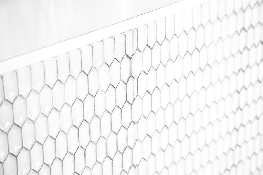 Gambon - 2 Door Wood Honeycomb Pattern Accent Cabinet - White