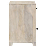 August - 1-Drawer Trellis Pattern Storage Cabinet - White Washed