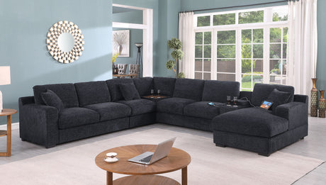 Celine - Fabric Corner Sectional Sofa With Right-Facing Chaise, Cupholders, And Charging Ports - view 27