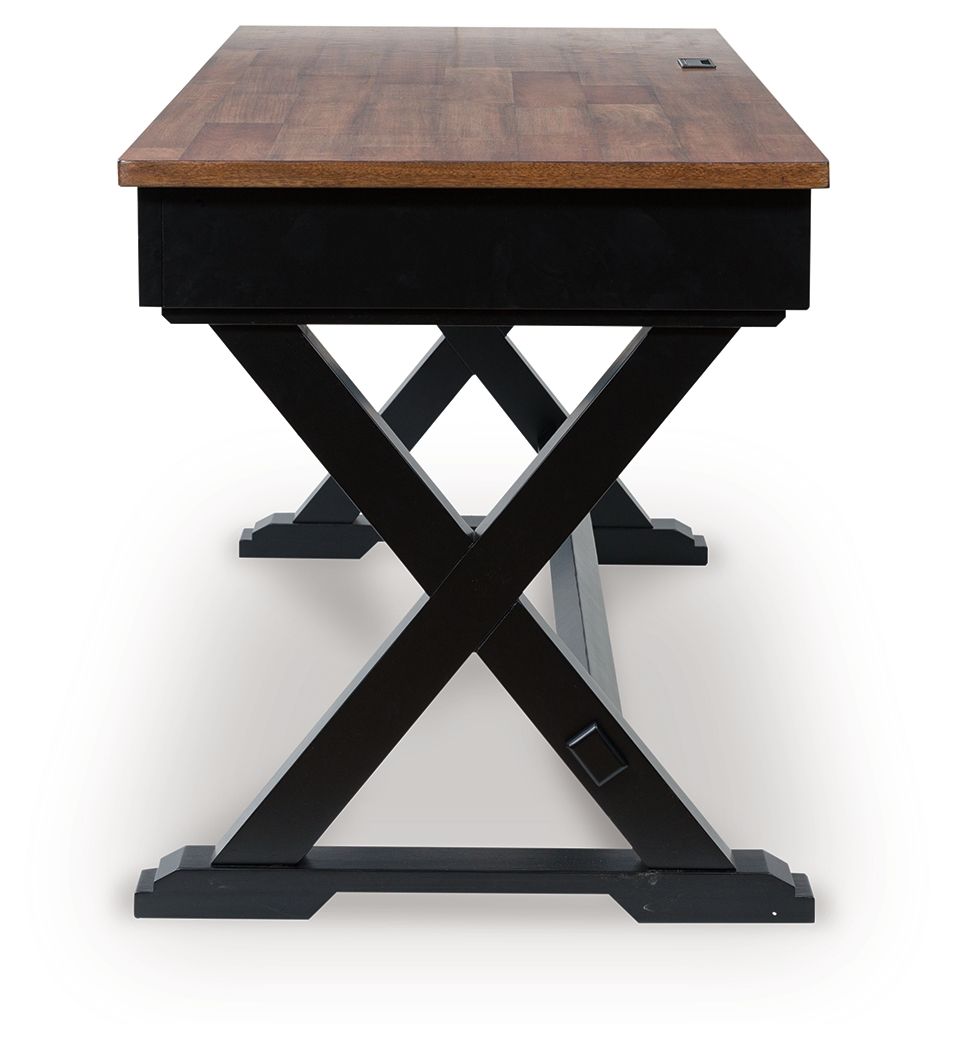 Wildenauer - Brown / Black - Home Office Desk by Signature Design by Ashley® | Bel Furniture