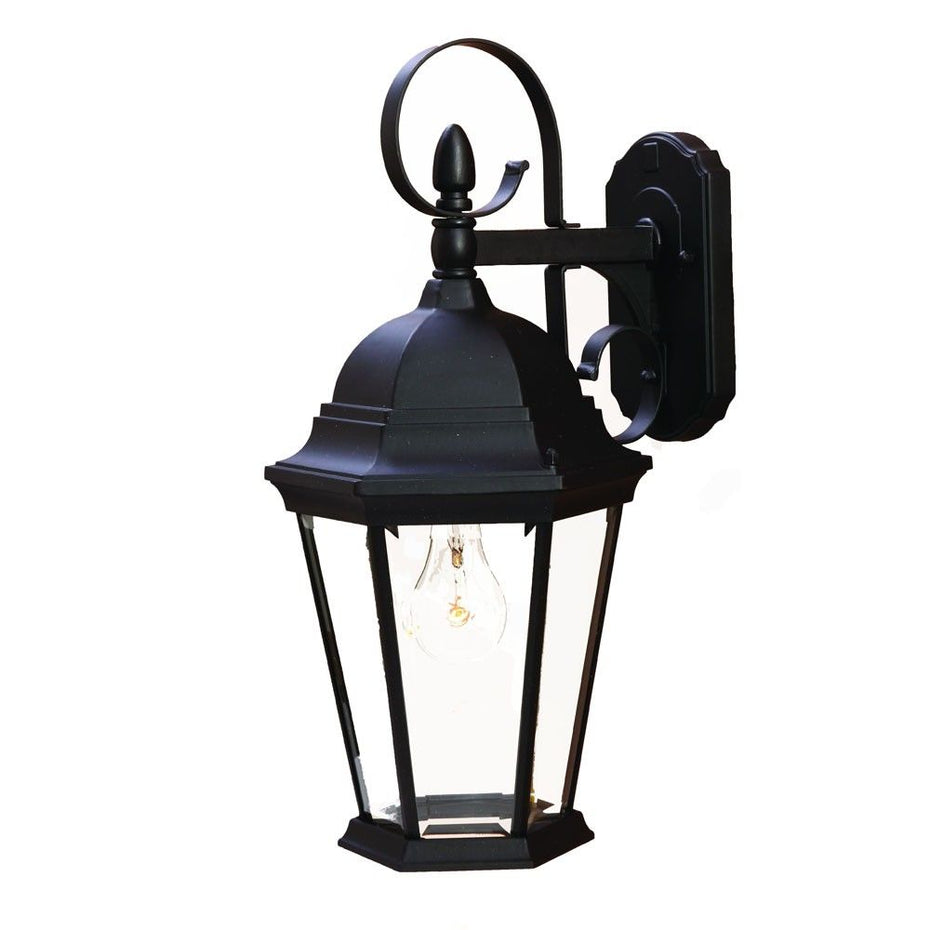 Xl Swing Arm Hanging Lantern Wall Light - Matte Black