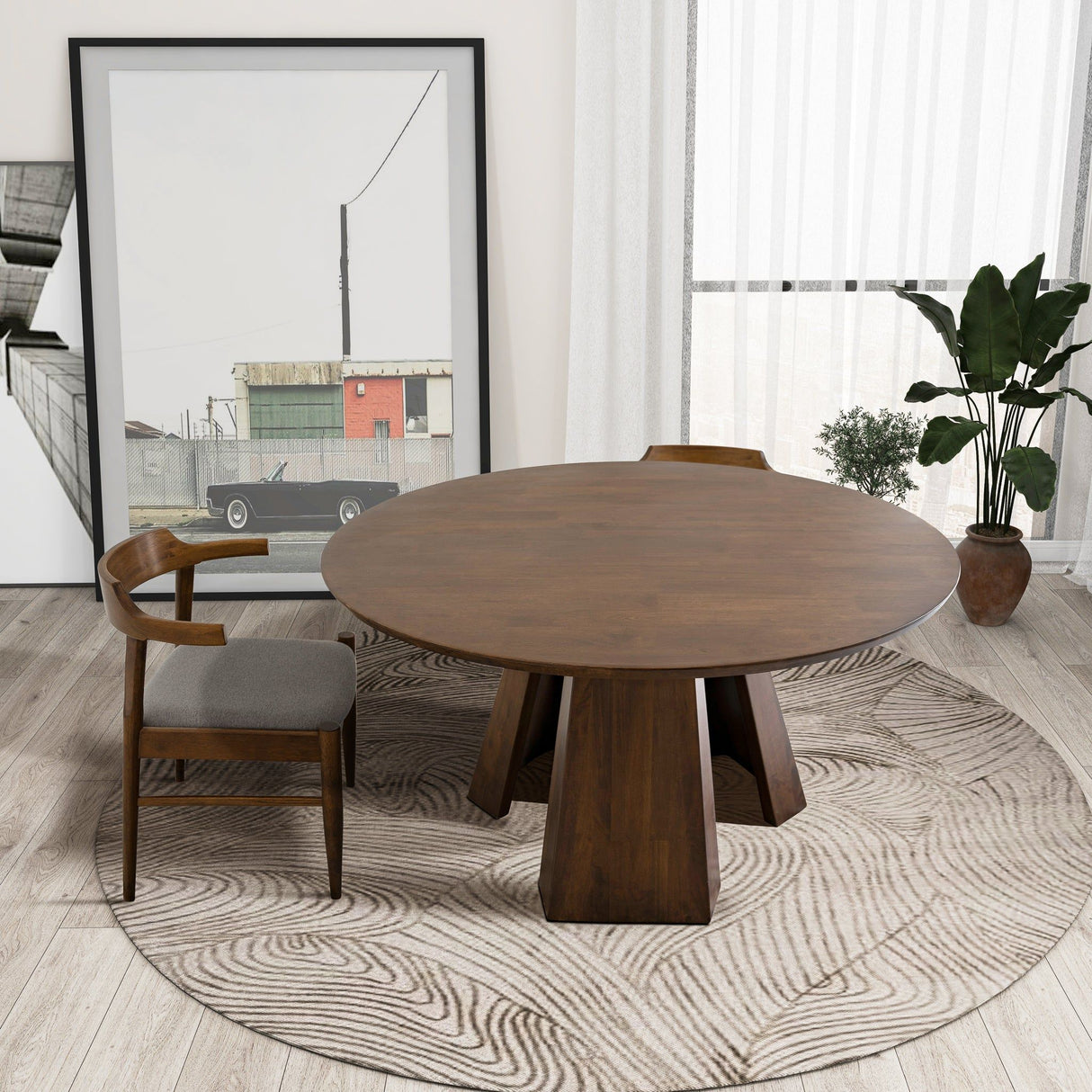 Bolton - Round Dining Table - Walnut by Ashcroft Furniture | Bel Furniture