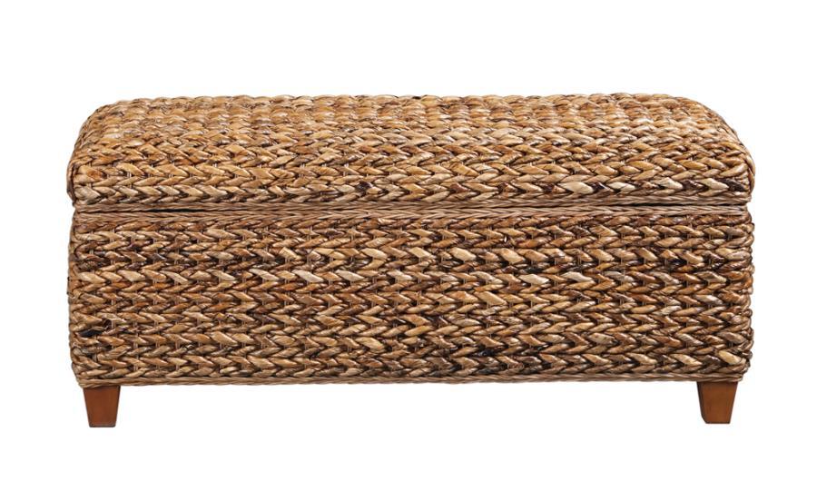 Laughton - Hand - Woven Banana Leaf Storage Trunk - Amber by CoasterEssence | Bel Furniture